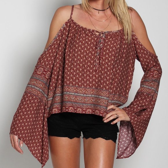 Cut-Out Shoulder Blouse - Picture 1 of 4